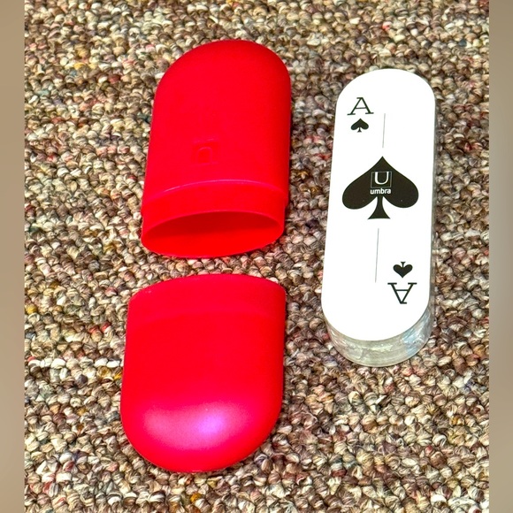 Umbra Other - Umbra Red Card Holder and Full Deck Playing Cards New